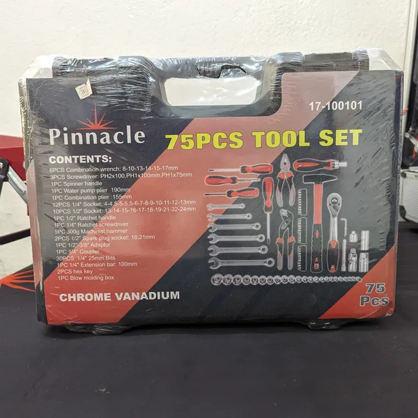 75 Piece Toolbox Set with Plastic Carry Case - Pinnacle Welding